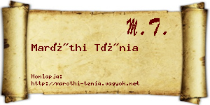 Maróthi Ténia névjegykártya